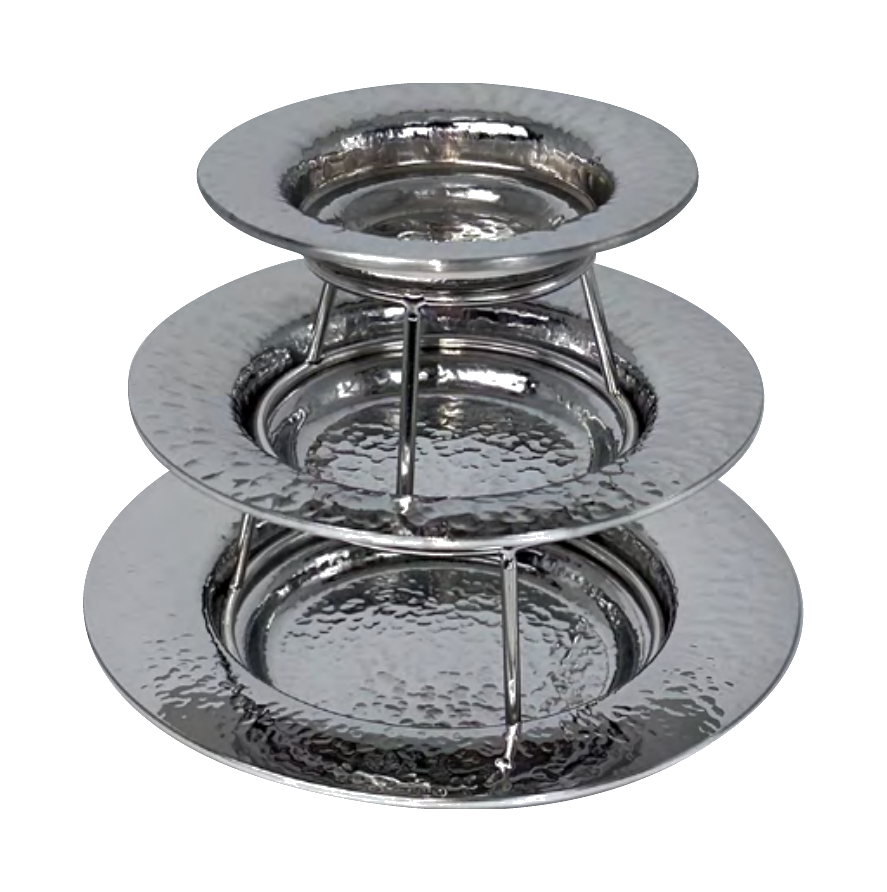 KIT A SERVIRE ALUMPLATE 3PLY CM 05-07-09 CON 2 ALZATINE IN ACCIAIO - ALUM158KIT