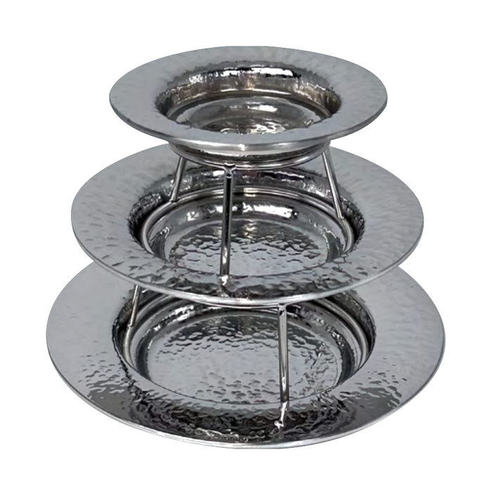 KIT A SERVIRE ALUMPLATE 3PLY CM 05-07-09 CON 2 ALZATINE IN ACCIAIO - ALUM158KIT