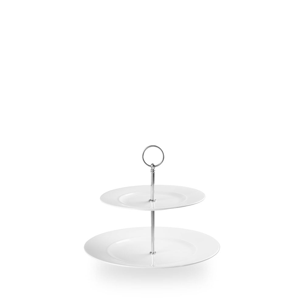 Alc Ambience White Standard Rim Two Tier Piatto Tower 11" Box 2 - APRAFPT21