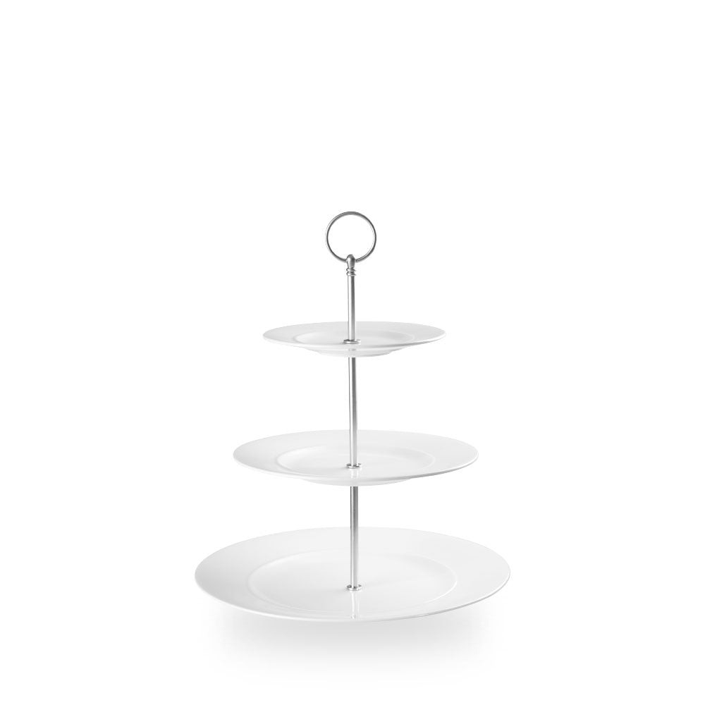 Alc Ambience White Standard Rim Three Tier Piatto Tower 11" Box 2 - APRAFPT31