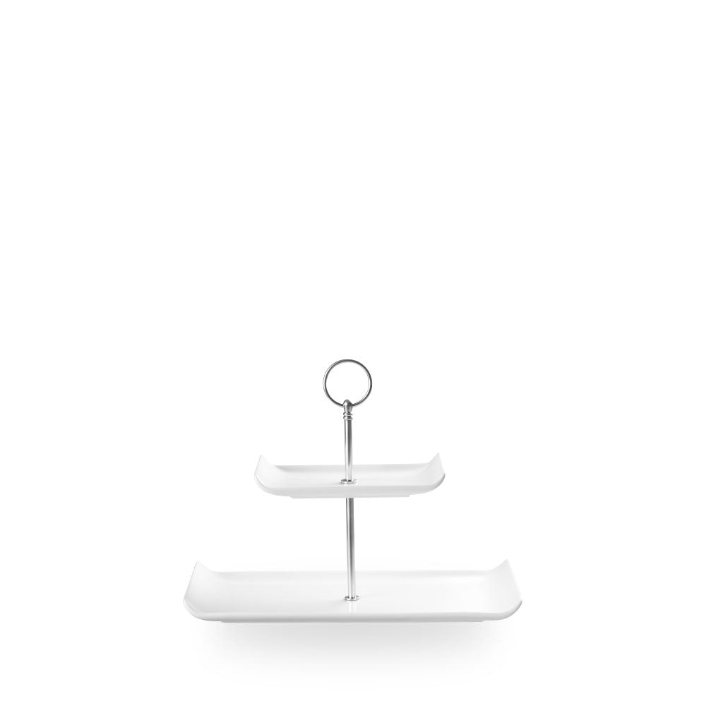 Alchemy Balance White Two Tier Piatto Tower 11.75"X5.75" Box 2 - APRBAPT61