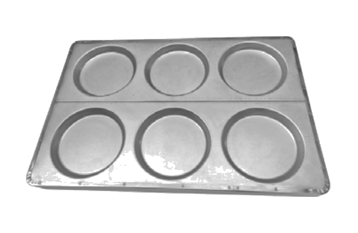 TEGLIA ALLUMINATA 6/PIZZETTE CM.60X40 (diam.x pizzetta cm.16) - COAL49/660