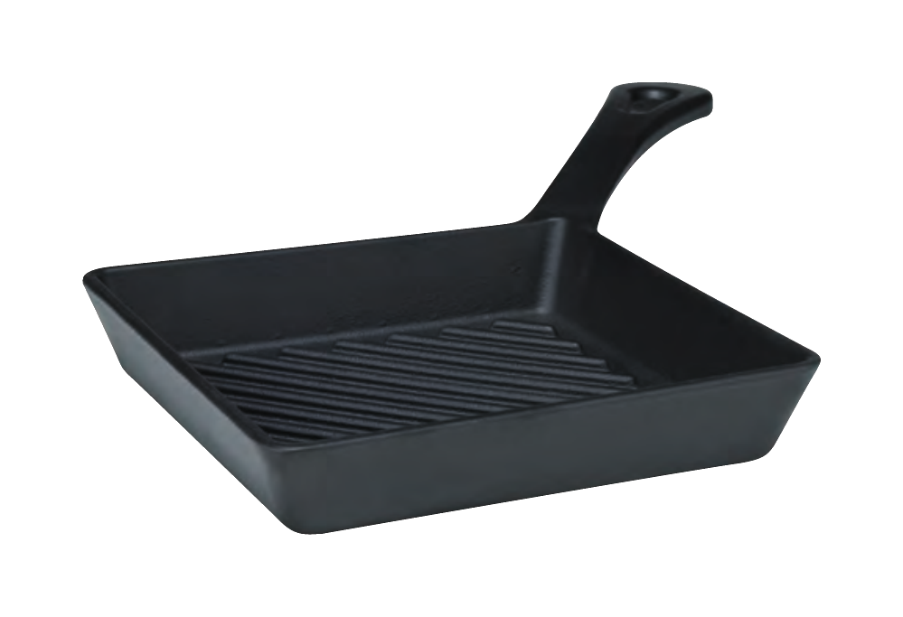 Mini griglia cm 16x16 - manico in ghisa - matt black - COGHSMG16160M
