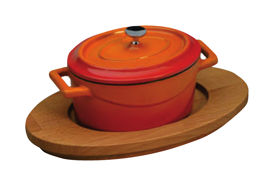 Vassoio in legno per mini casseruola ovale - COGHSWT12090