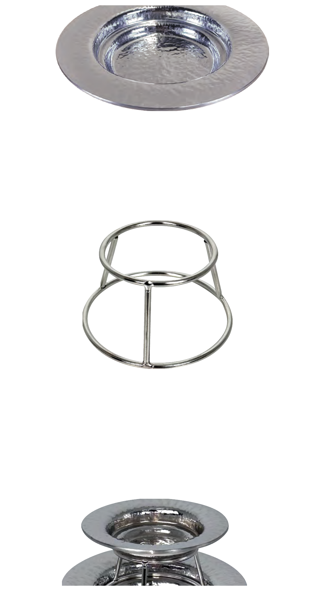 SUPPORTO INFERIORE MINI PLATEAU ROYALE ACCIAIO CROMATO D89/D73 h43 mm - COIX158MS1