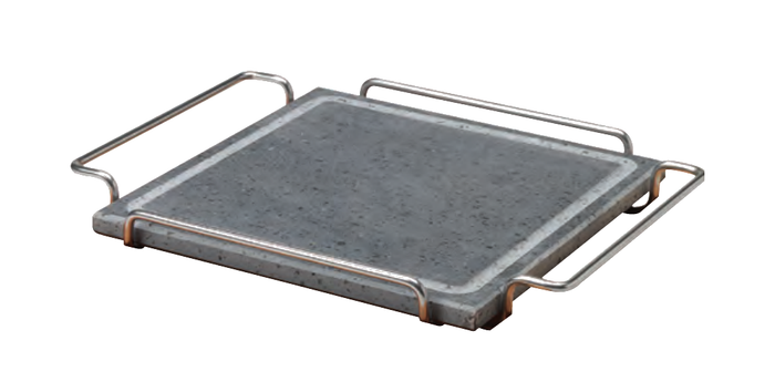 Pietra quadrata cm 25 x 25 c/supporto acciaio inox 18/10 - COLA100/S
