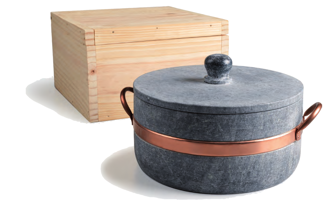 Casseruola alta con due maniglie in rame e coperchio da 20 cm. - COOL104C20