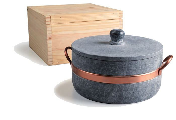 Casseruola alta con due maniglie in rame e coperchio da 20 cm. - COOL104C20