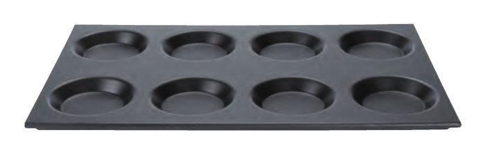 Teglia gastronorm 1/1 con 8 stampi da 11 cm. Antiaderente - COSA183/SS08