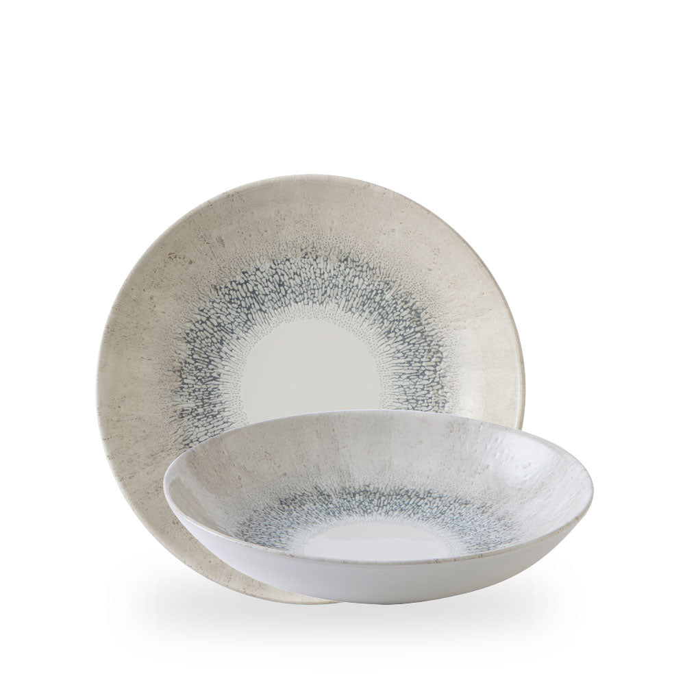 Studio Prints Fusion Grey Evolve Piatto Fondo 9.75" Box 12 - FSGYEVB91