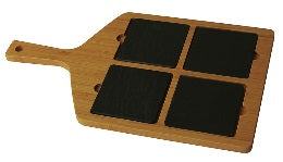 Horecatech HA026 - Tagliere acacia/ardesia cm  43,3 x 25 x 1,5