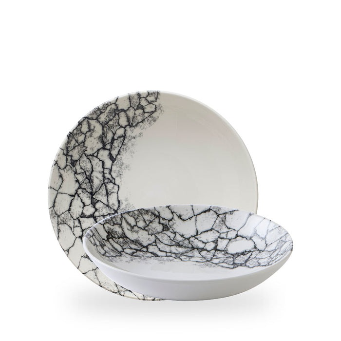 Kintsugi Accents Quartz Black Evolve Piatto Fondo 9.75" Box 12 - KAQBEVB91