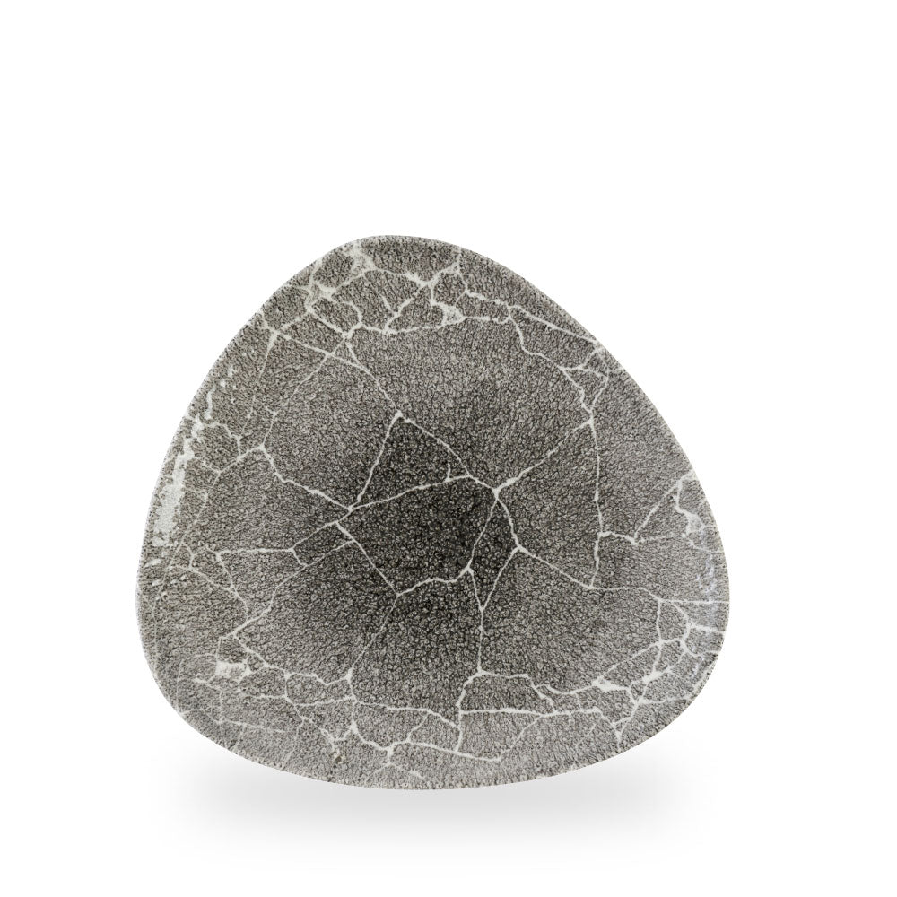 Kintsugi Reverse Quartz Black Piatto Triangolare 10" Box 12 - KRBKTR101
