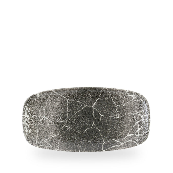 Kintsugi Reverse Quartz Black Piatto Rettangolare Chefs 11 3/4X6" Box 12 - KRBKXO111