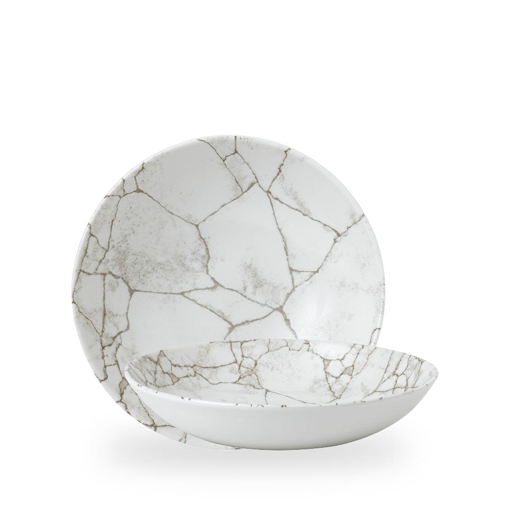 Studio Prints Kintsugi Agate Grey Evolve Piatto Fondo 9.75" Box 12 - KTAGEVB91