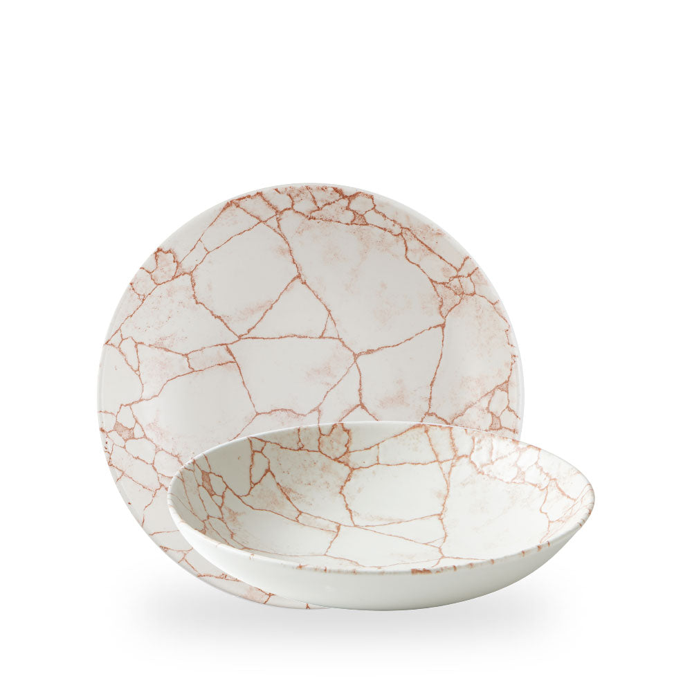 Studio Prints Kintsugi Coral Evolve Piatto Fondo 9.75" Box 12 - KTAMEVB91