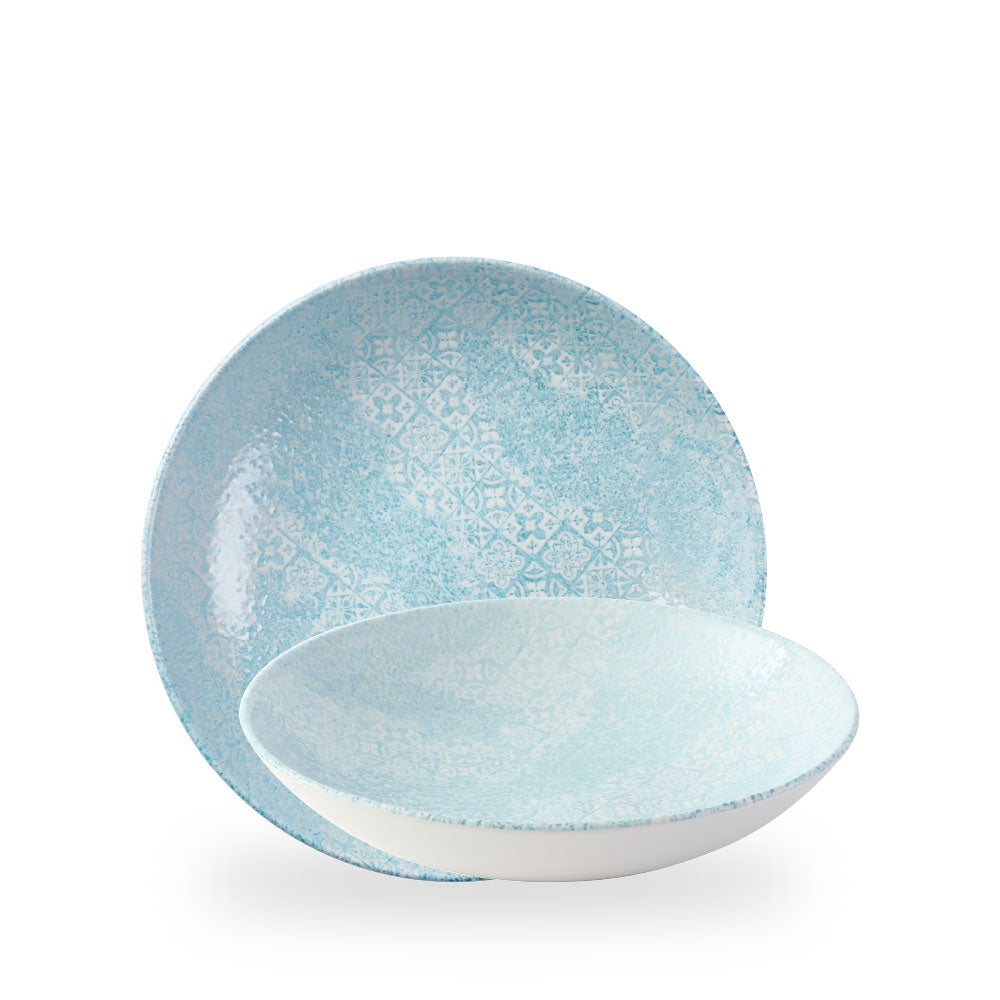 Med Tiles Aquamarine Evolve Piatto Fondo 9.75" Box 12 - MTAQEVB91