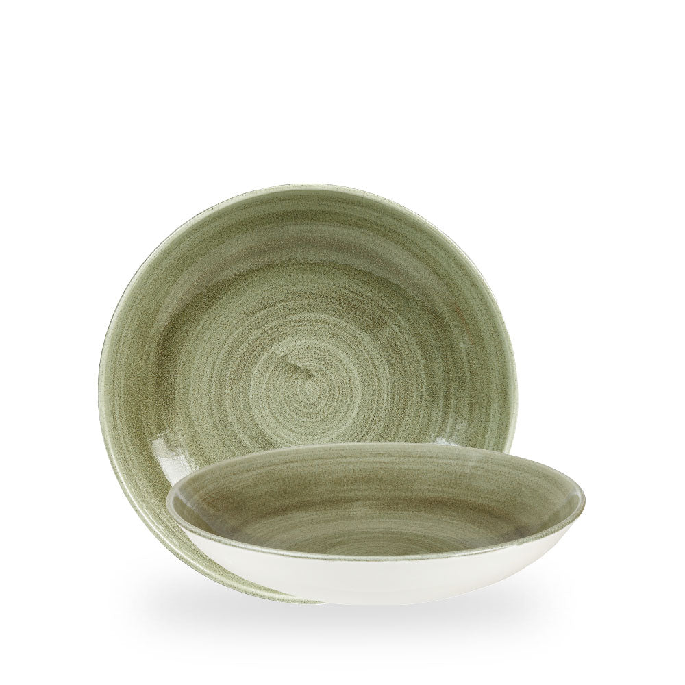 Stonecast Patina Burnished Green Evolve Piatto Fondo 9.75" Box 12 - PABGEVB91