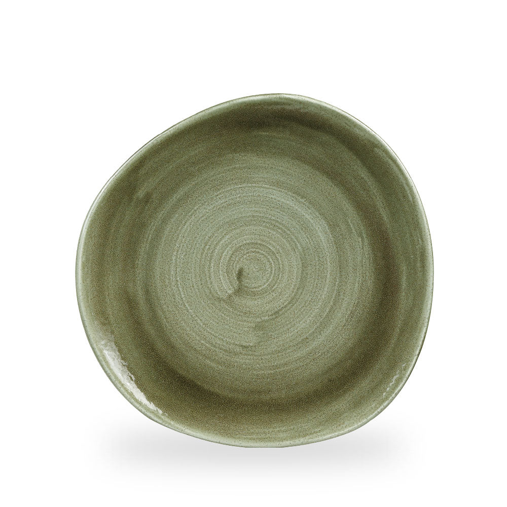 Stonecast Patina Burnished Green Piatto Organic 11 1/4" Box 12 - PABGOG111