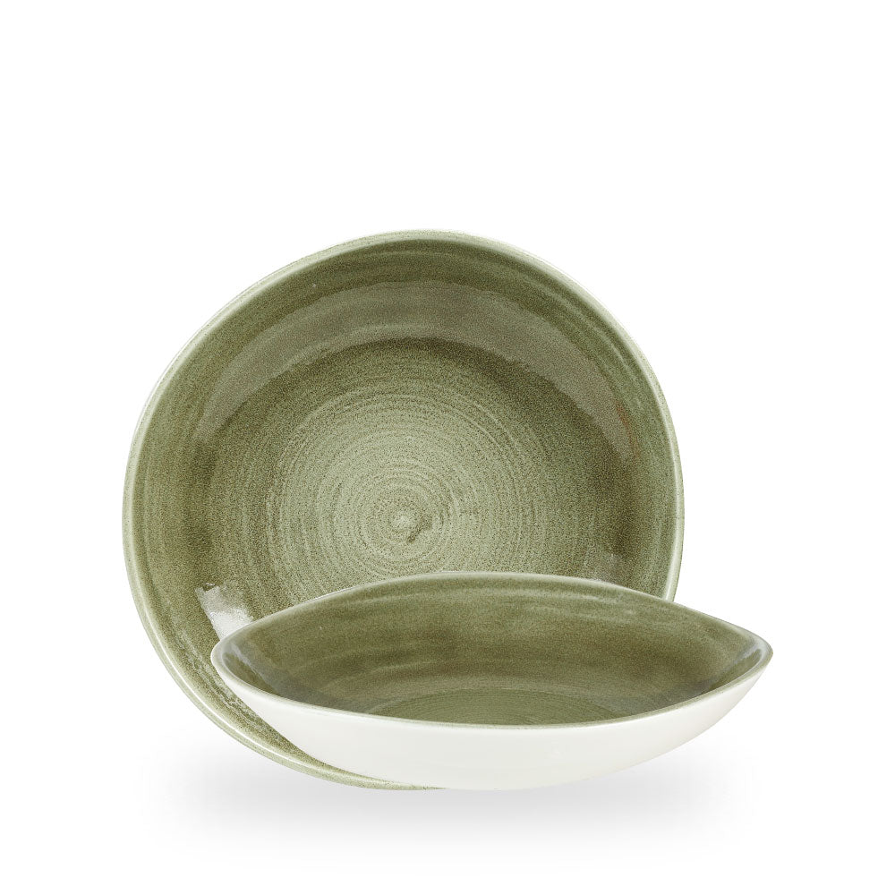 Stonecast Patina Burnished Green Piatto Fondo Organic 9 7/8" Box 12 - PABGOGB11