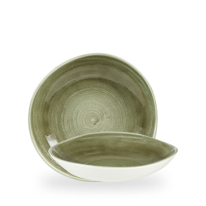 Stonecast Patina Burnished Green Piatto Fondo Organic 9 7/8" Box 12 - PABGOGB11