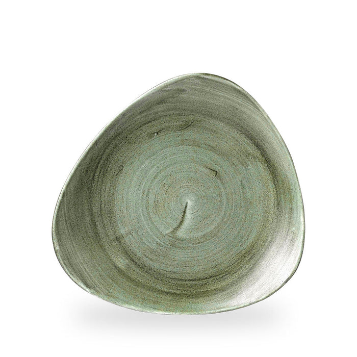 Stonecast Patina Burnished Green Piatto Triangolare 10" Box 12 - PABGTR101