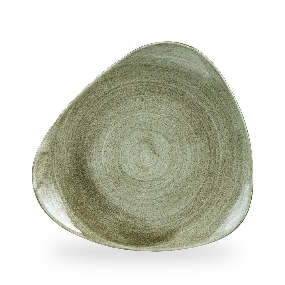 Stonecast Patina Burnished Green Piatto Triangolare 12" Box 6 - PABGTR121