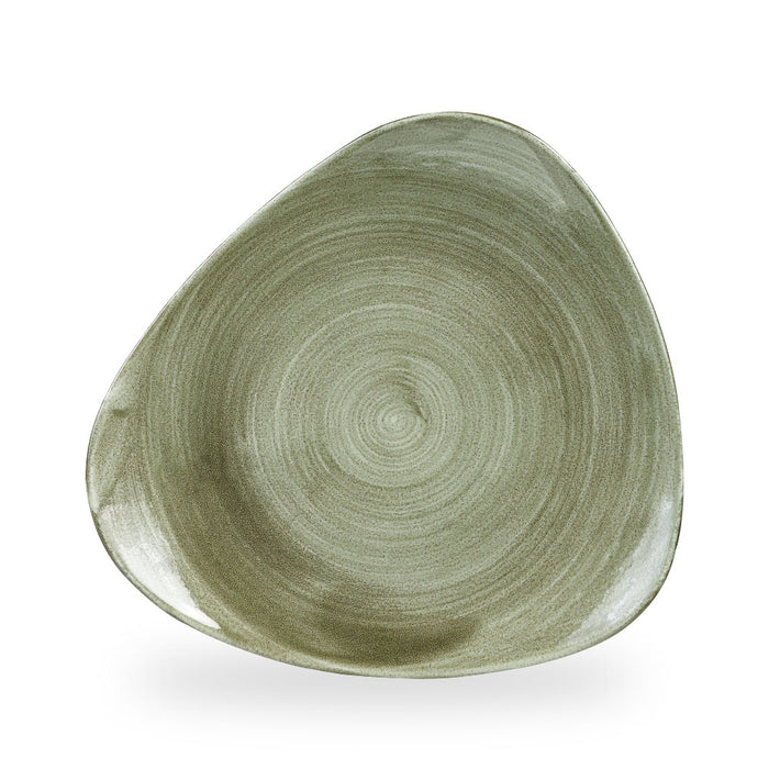 Stonecast Patina Burnished Green Piatto Triangolare 12" Box 6 - PABGTR121