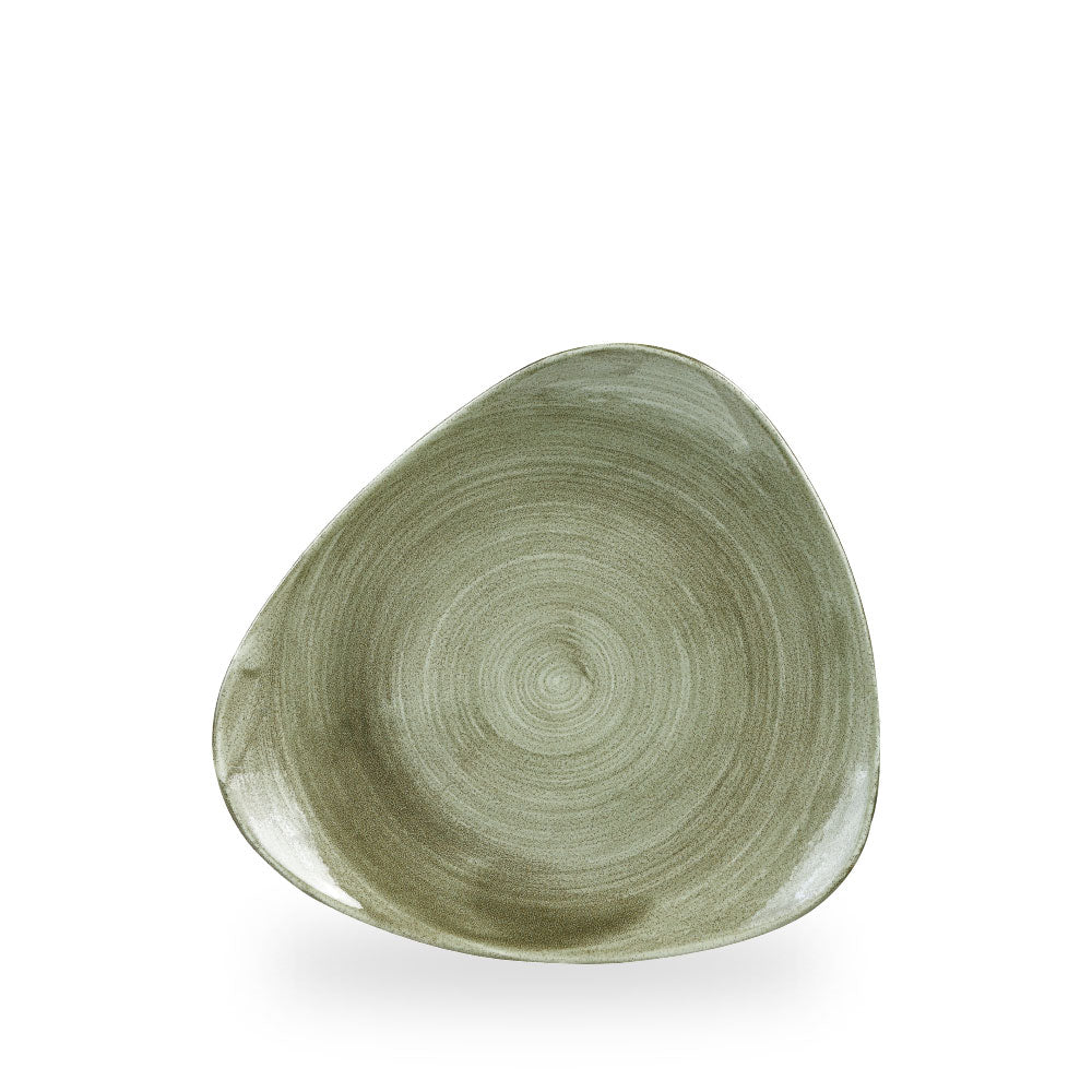 Stonecast Patina Burnished Green Piatto Triangolare 9" Box 12 - PABGTR9 1