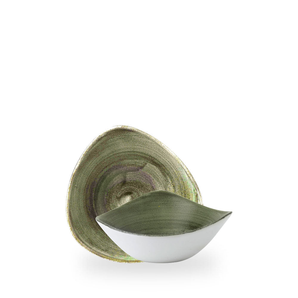 Stonecast Patina Burnished Green Coppetta Triangolare 7" Box 12 - PABGTRB71