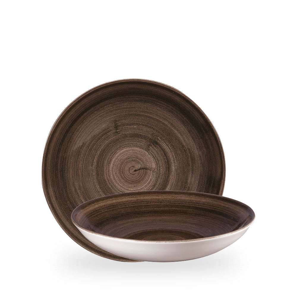 Stonecast Patina Iron Black Evolve Piatto Fondo 9.75" Box 12 - PAIBEVB91