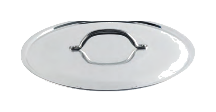 Coperchio con ponticello in acciaio senza orlo cm 18 - PCMX02918