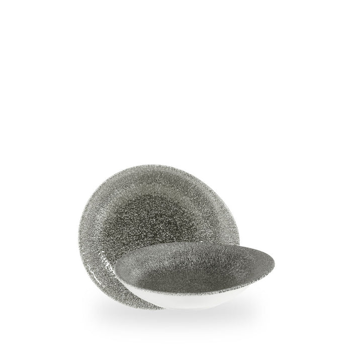 Raku Quartz Black Round Ciotolina Con Manico 7 2/8X6.5" Box 12 - RKBQID7 1