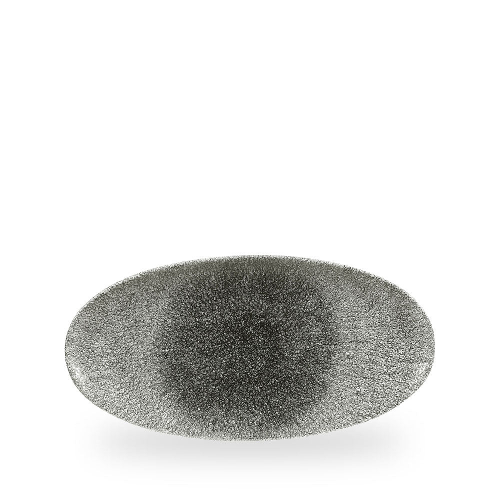 Raku Quartz Black Piatto Ovale Chefs 11 4/5X5 3/4" Box 12 - RKBQOV301