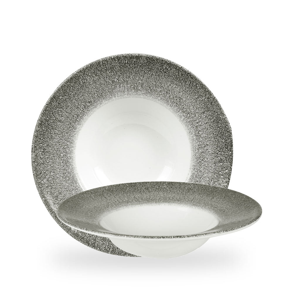 Raku Quartz Black Profile Piatto Fondo Con Falda Grande 10.90" Box 12 - RKBQVWBL1