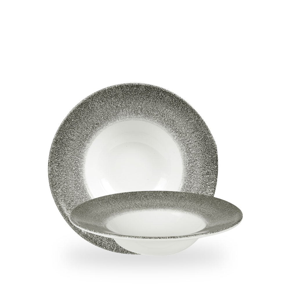 Raku Quartz Black Profile Piatto Fondo Con Falda Media 9.4" Box 12 - RKBQVWBM1