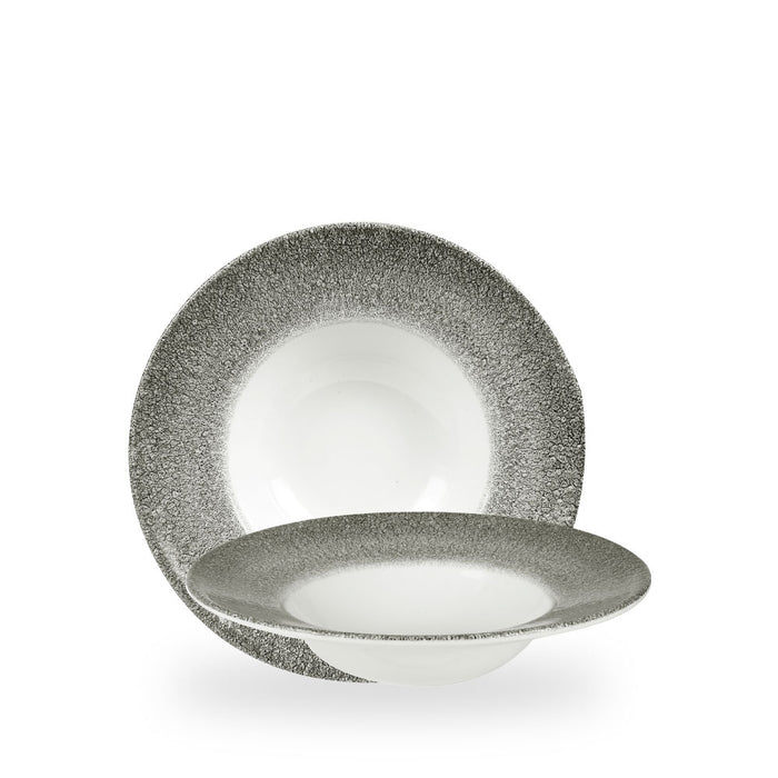 Raku Quartz Black Profile Piatto Fondo Con Falda Media 9.4" Box 12 - RKBQVWBM1