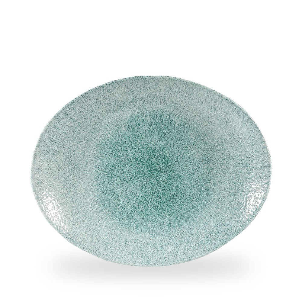 Raku Jade Green Orbit Piatto Ovale Coupe 12.5" Box 12 - RKJGOP121