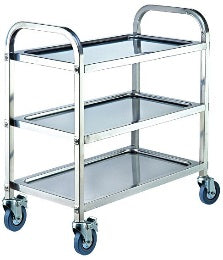 Horecatech RS541N - Carrello portavivande a tre ripiani piatti cm 86x54x94