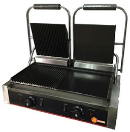 Horecatech RS574 - Piastra panini doppia top rigato bottom liscio/rigato