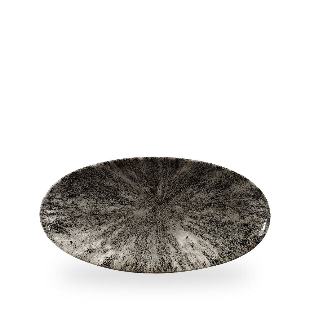Stone Quartz Black Piatto Ovale Chefs 11 4/5X5 3/4" Box 12 - STQBOV301