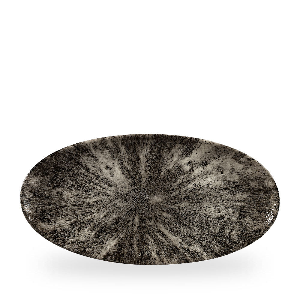 Stone Quartz Black Piatto Ovale Chefs 13 3/4X6 3/4" Box 6 - STQBOV351