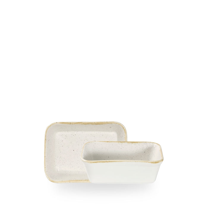 Stonecast Barley White Lasagne Dish Rettangolare 6 3/8 X 4 3/4 X 2" Box 12 - SWHSLASN1