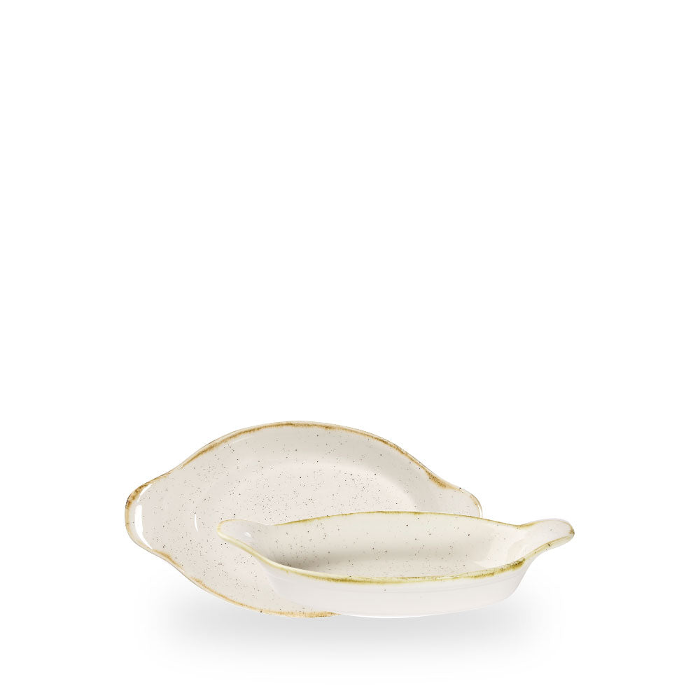 Stonecast Barley White Small Tegame Ovale Con Manici 8 1/8 X 4 3/8" Box 6 - SWHSSOEN1