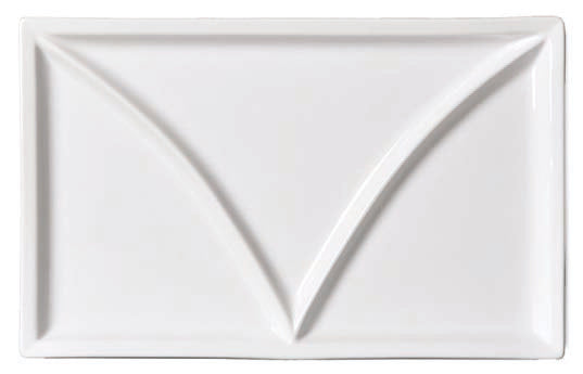 JUSTWHITE-PIATTO 3 SCOMPARTI RETT. 36X22 HHP12012