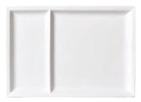 JUSTWHITE-PIATTO 2 SCOMPARTI RETT. 31X22 HHP12038