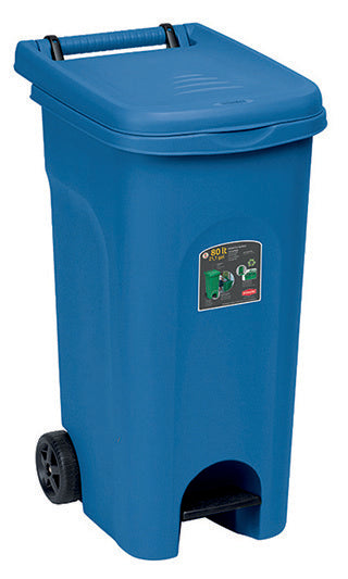 URBAN ECO SYSTEM-BIDONE LT.80 BLU C.PEDALE 25602
