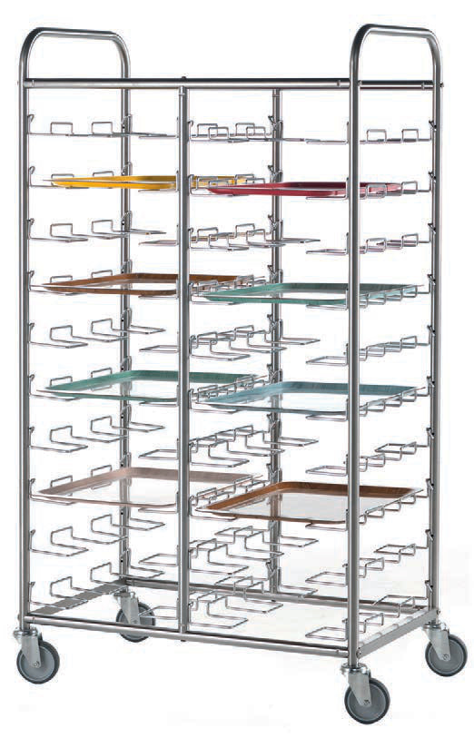 CARRELLO INOX RITIRO 30 VASSOI 129X55X153 RV-F30