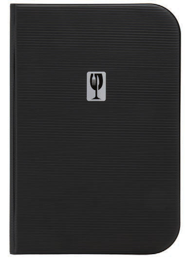 ESSENTIAL-PORTAMENU PVC A4 RIGATO NERO MC-ESA4-BL