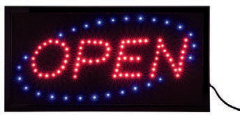 INSEGNA LUMINOSA LED SCRITTA OPEN CM 48X24 LS-OPEN
